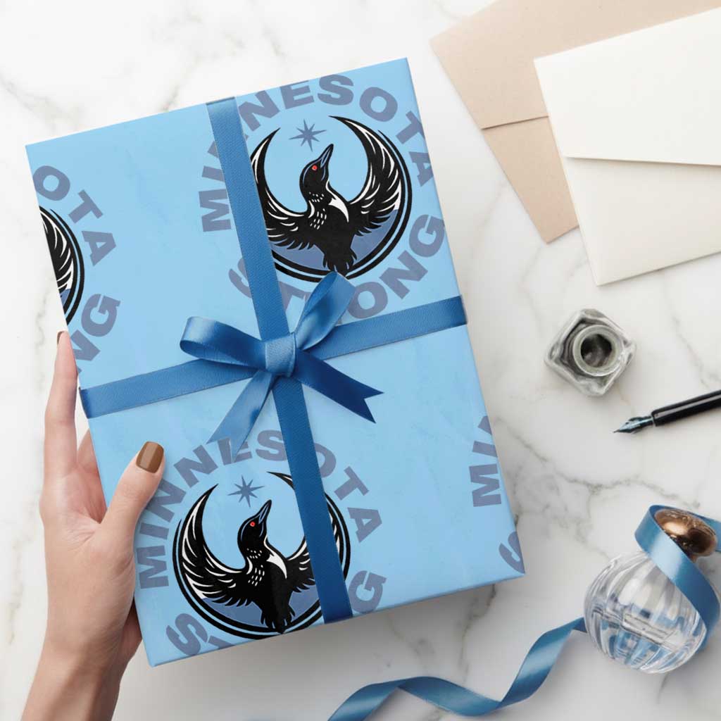 Minnesota Strong Wrapping Paper Roll MN State Bird Loon Resistance Political Protest TS14 Light Blue Print Your Wear