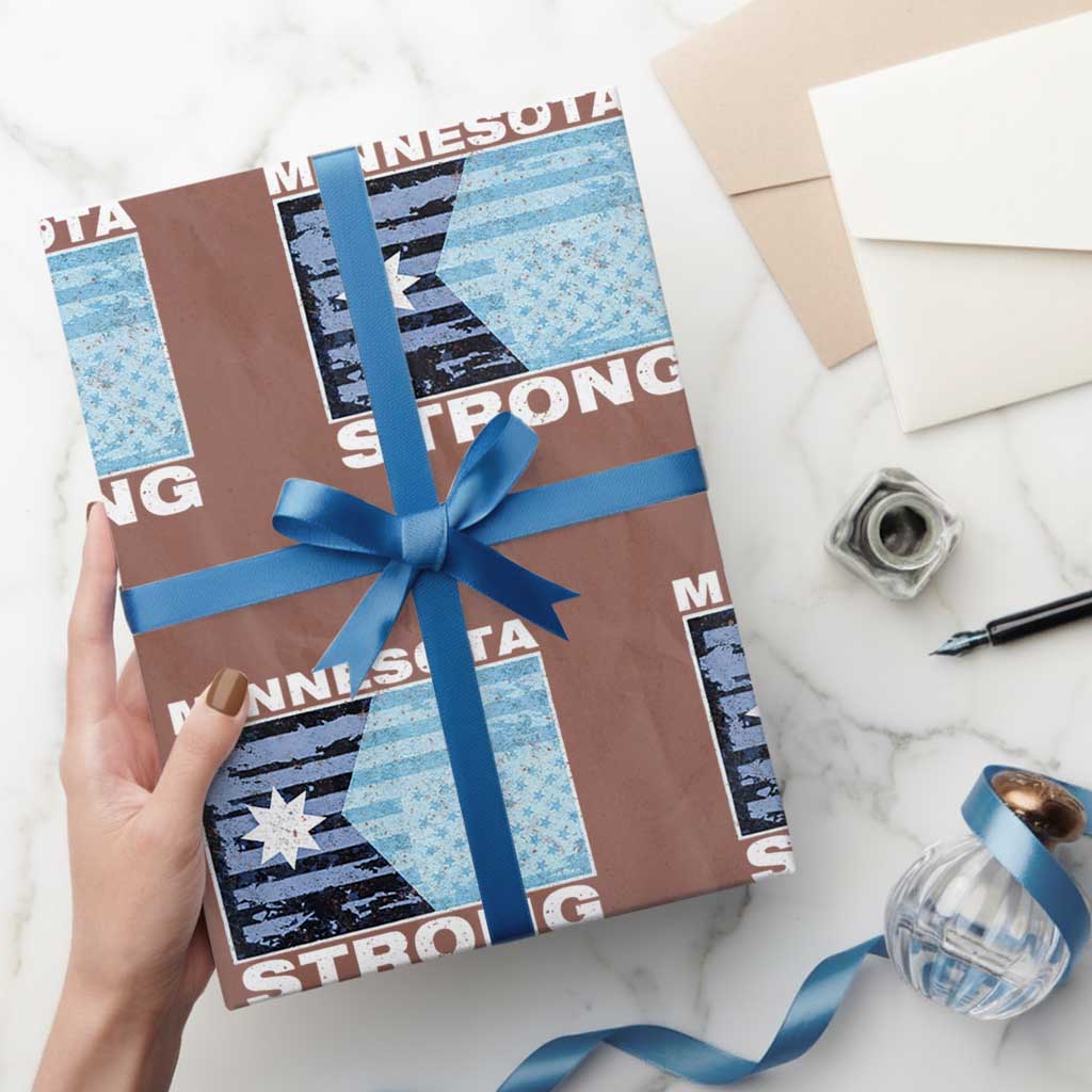 Minnesota Strong Wrapping Paper Roll MN State Flag Political Protest MN Resistance Abolish ICE TS14 Mocha Print Your Wear