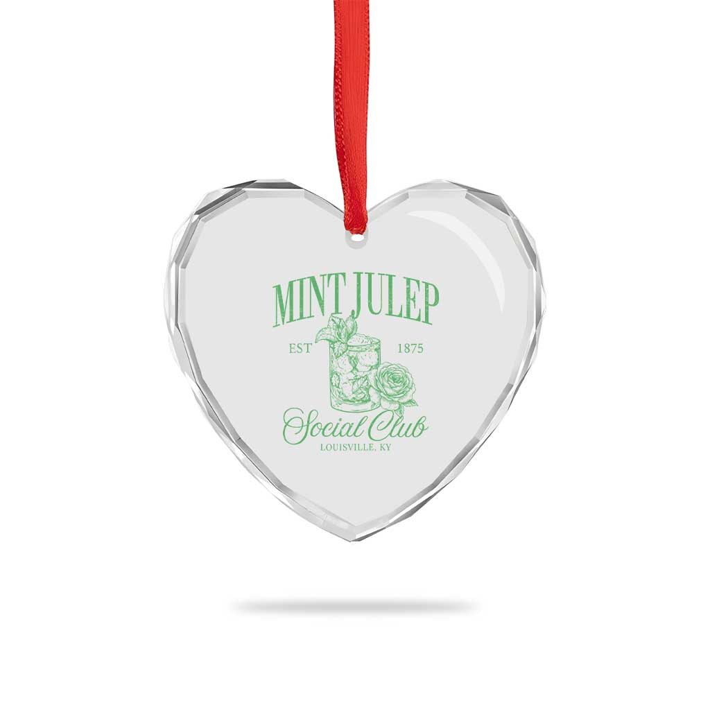 Mint Julep Social Club KY Funny Derby Cocktail Heart Crystal Glass Ornament TS11 Print Your Wear