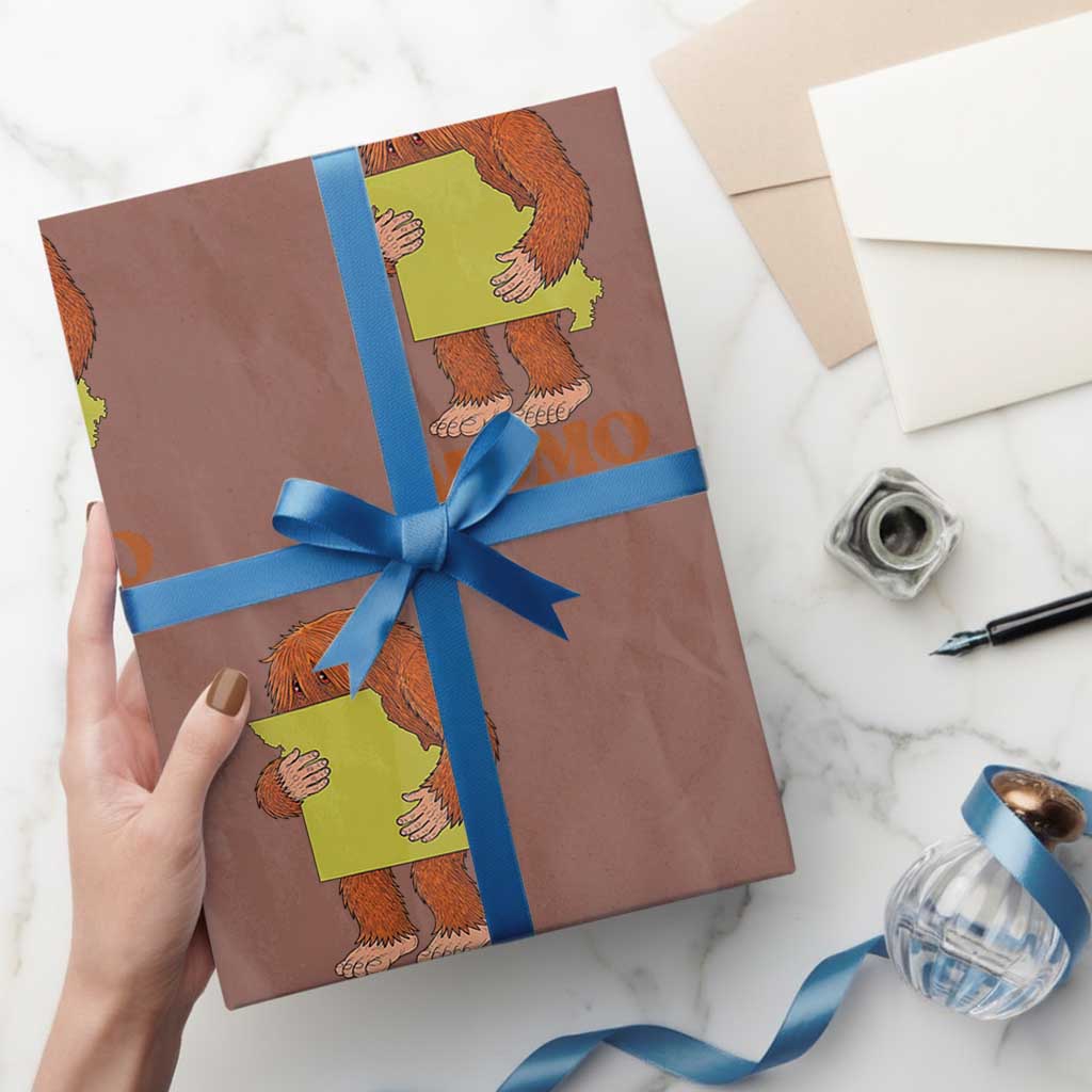 Missouri Cryptid Local Legend Wrapping Paper Roll Momo The Monster Lover Graphic TS12 Mocha Print Your Wear