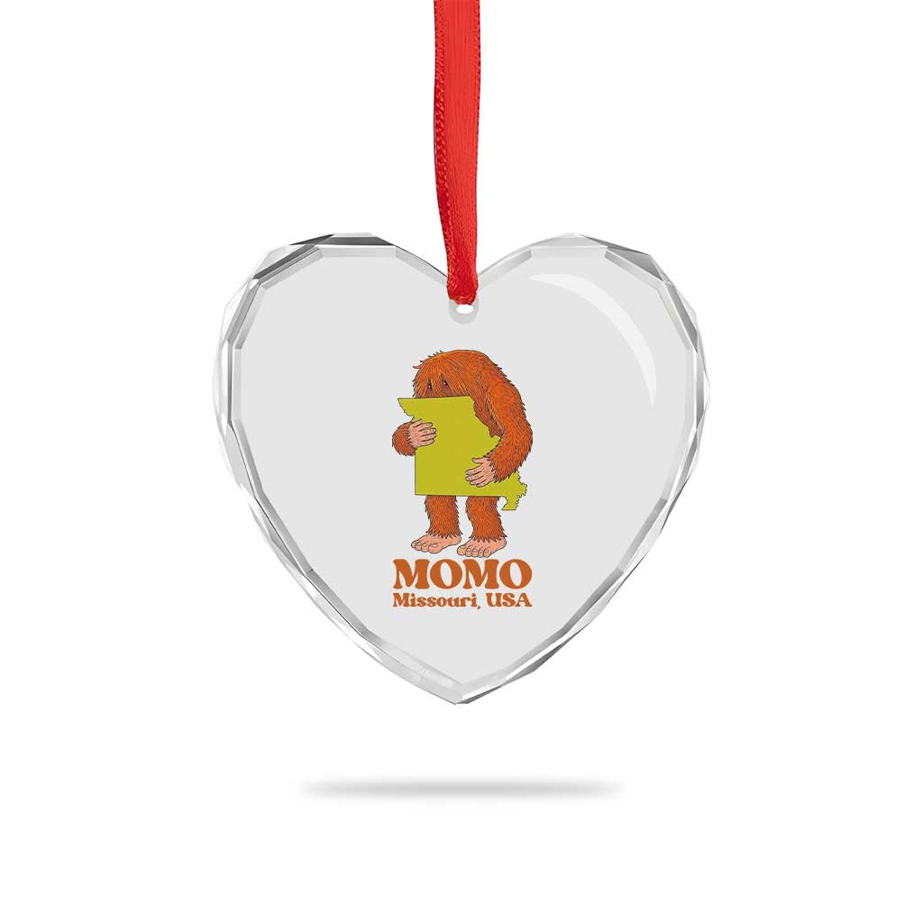 Missouri Cryptid Local Legend Heart Crystal Glass Ornament Momo The Monster Lover Graphic TS12 Print Your Wear