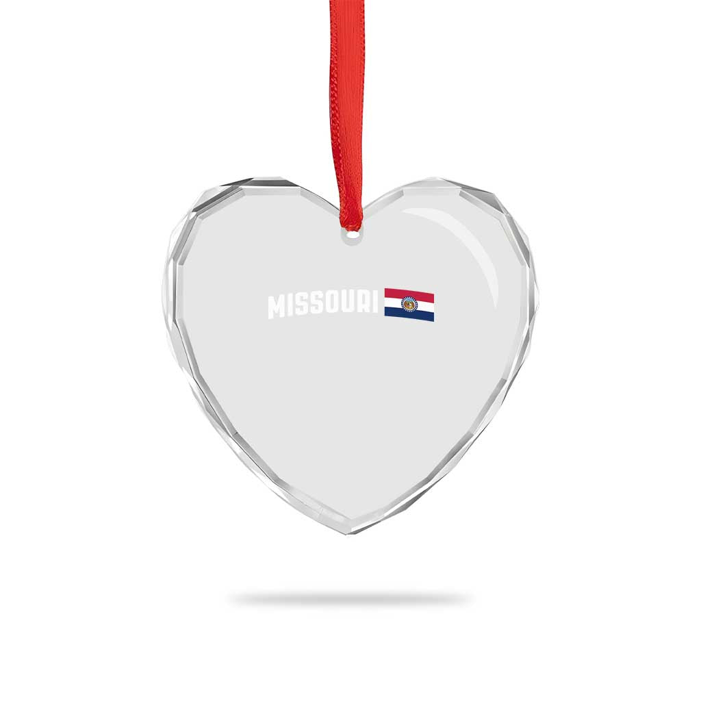 Missouri Missourian MO State Flag Heart Crystal Glass Ornament TS14 Print Your Wear