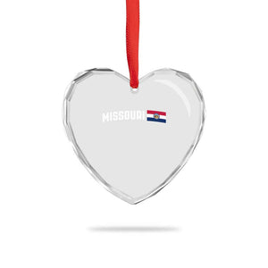 Missouri Missourian MO State Flag Heart Crystal Glass Ornament TS14 Print Your Wear