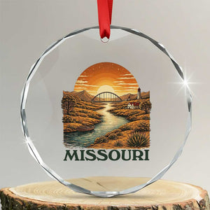 Missouri Outdoors Adventure Crystal Glass Ornament The Show Me State Souvenir TS12 Transparent Glass 3'' Circle Print Your Wear