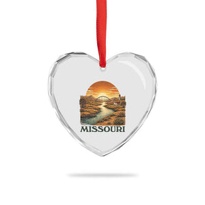 Missouri Outdoors Adventure Heart Crystal Glass Ornament The Show Me State Souvenir TS12 Print Your Wear