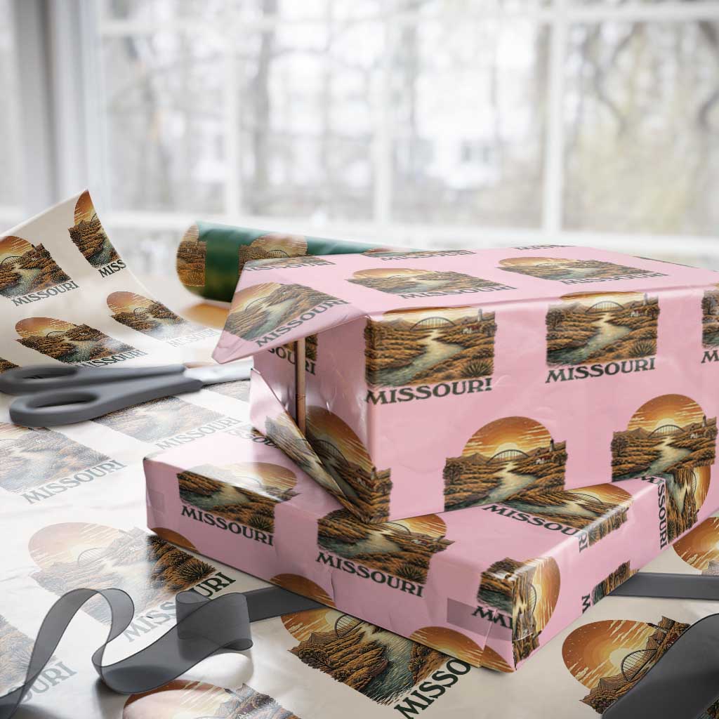 Missouri Outdoors Adventure Wrapping Paper Roll The Show Me State Souvenir TS12 Light Pink Print Your Wear