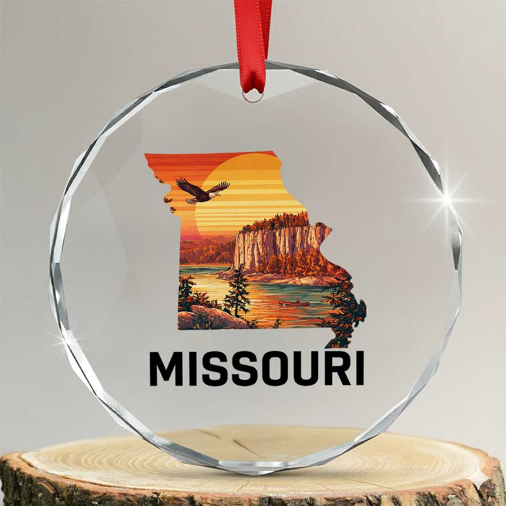 Missouri State Map Nature Travel Crystal Glass Ornament The Show Me State Pride TS12 Transparent Glass 3'' Circle Print Your Wear