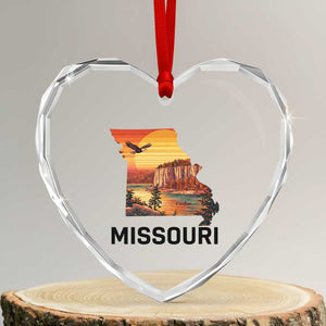 Missouri State Map Nature Travel Heart Crystal Glass Ornament The Show Me State Pride TS12 Transparent Glass 3'' Heart Print Your Wear
