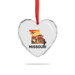 Missouri State Map Nature Travel Heart Crystal Glass Ornament The Show Me State Pride TS12 Print Your Wear
