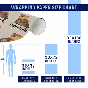 Missouri State Map Nature Travel Wrapping Paper Roll The Show Me State Pride TS12 Print Your Wear