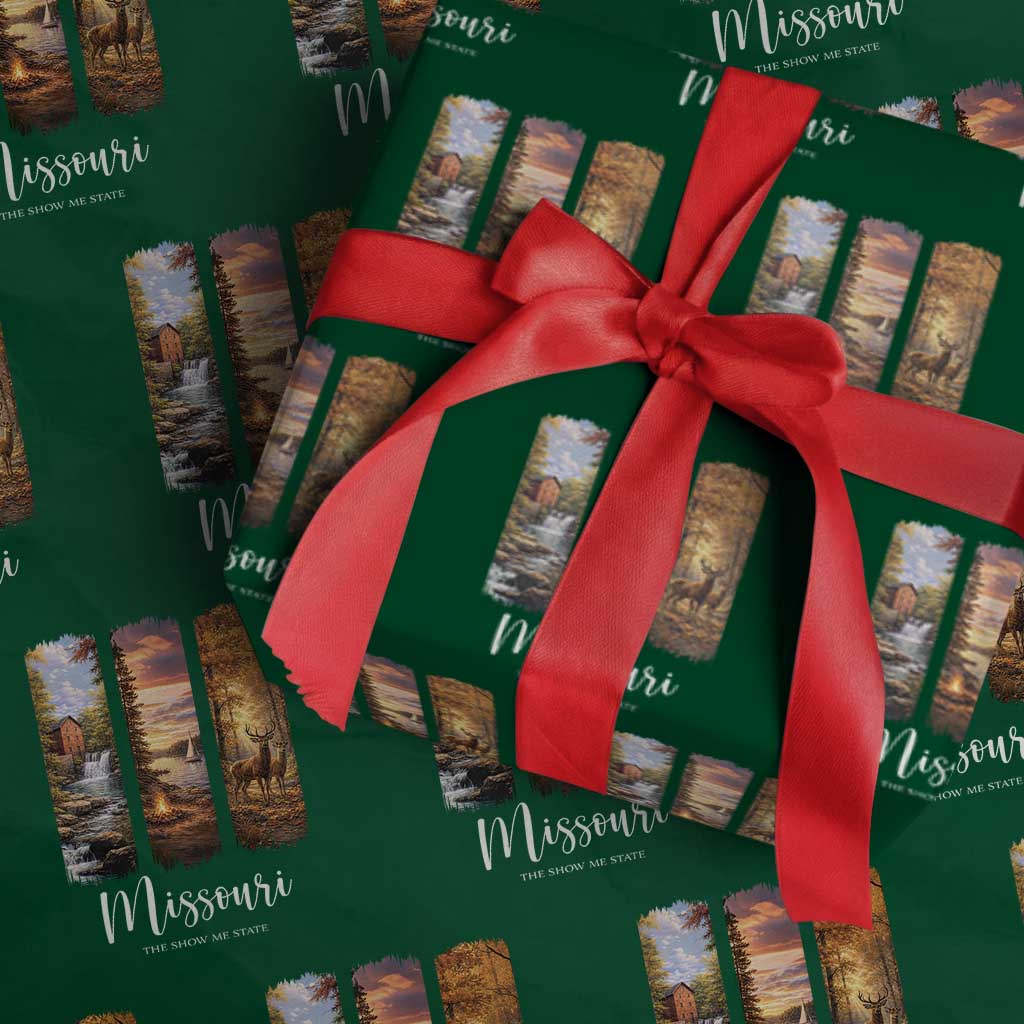 Missouri The Show Me State Wrapping Paper Roll Midwest Pride TS12 Green Print Your Wear