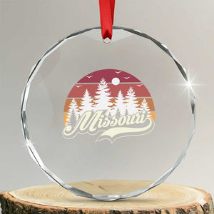 Missouri Travel Gift Crystal Glass Ornament Vintage Forest River Landscape TS12 Transparent Glass 3'' Circle Print Your Wear