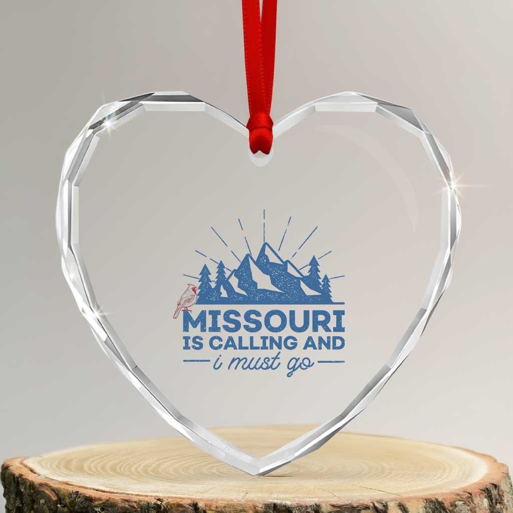 Missouri Traveling Lover Heart Crystal Glass Ornament Missouri Is Calling And I Must Go TS12 Transparent Glass 3'' Heart Print Your Wear