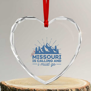 Missouri Traveling Lover Heart Crystal Glass Ornament Missouri Is Calling And I Must Go TS12 Transparent Glass 3'' Heart Print Your Wear