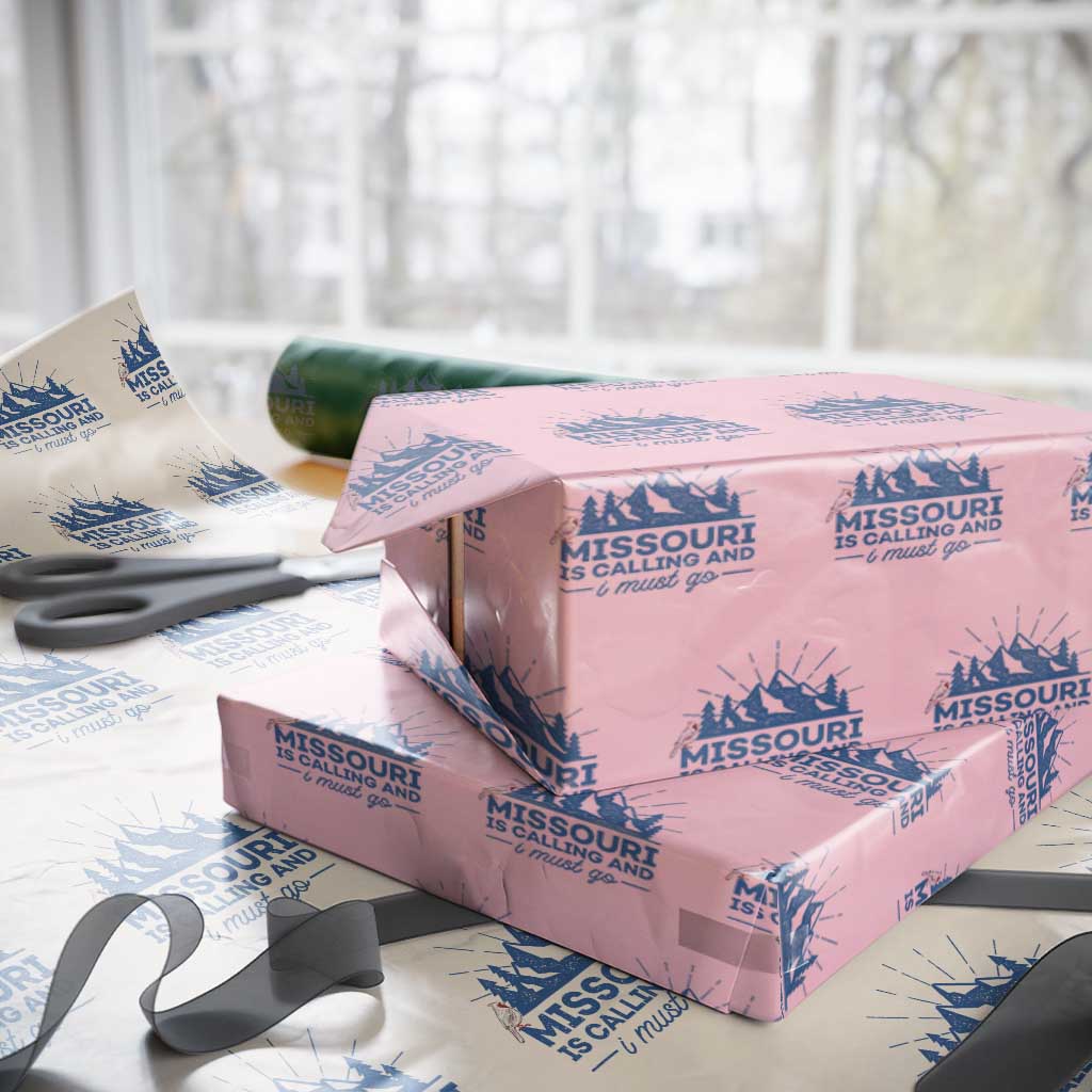 Missouri Traveling Lover Wrapping Paper Roll Missouri Is Calling And I Must Go TS12 Light Pink Print Your Wear