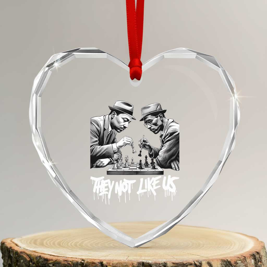 MLK And Malcolm X Heart Crystal Glass Ornament They Not Like Us African American Heritage Gift TS12 Transparent Glass 3'' Heart Print Your Wear