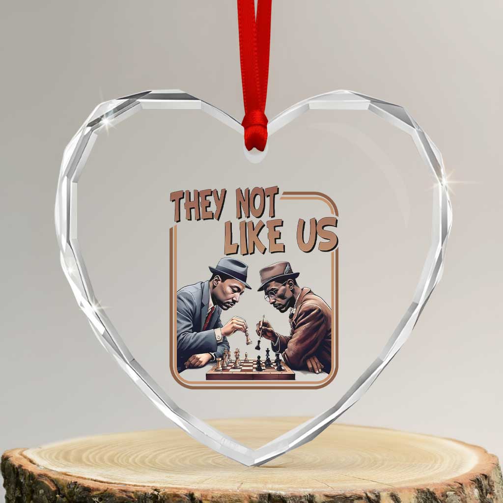 MLK And Malcolm X Heart Crystal Glass Ornament They Not Like Us Revolutionary Leaders TS12 Transparent Glass 3'' Heart Print Your Wear