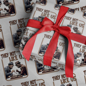 MLK And Malcolm X Wrapping Paper Roll They Not Like Us Revolutionary Leaders TS12 White Print Your Wear