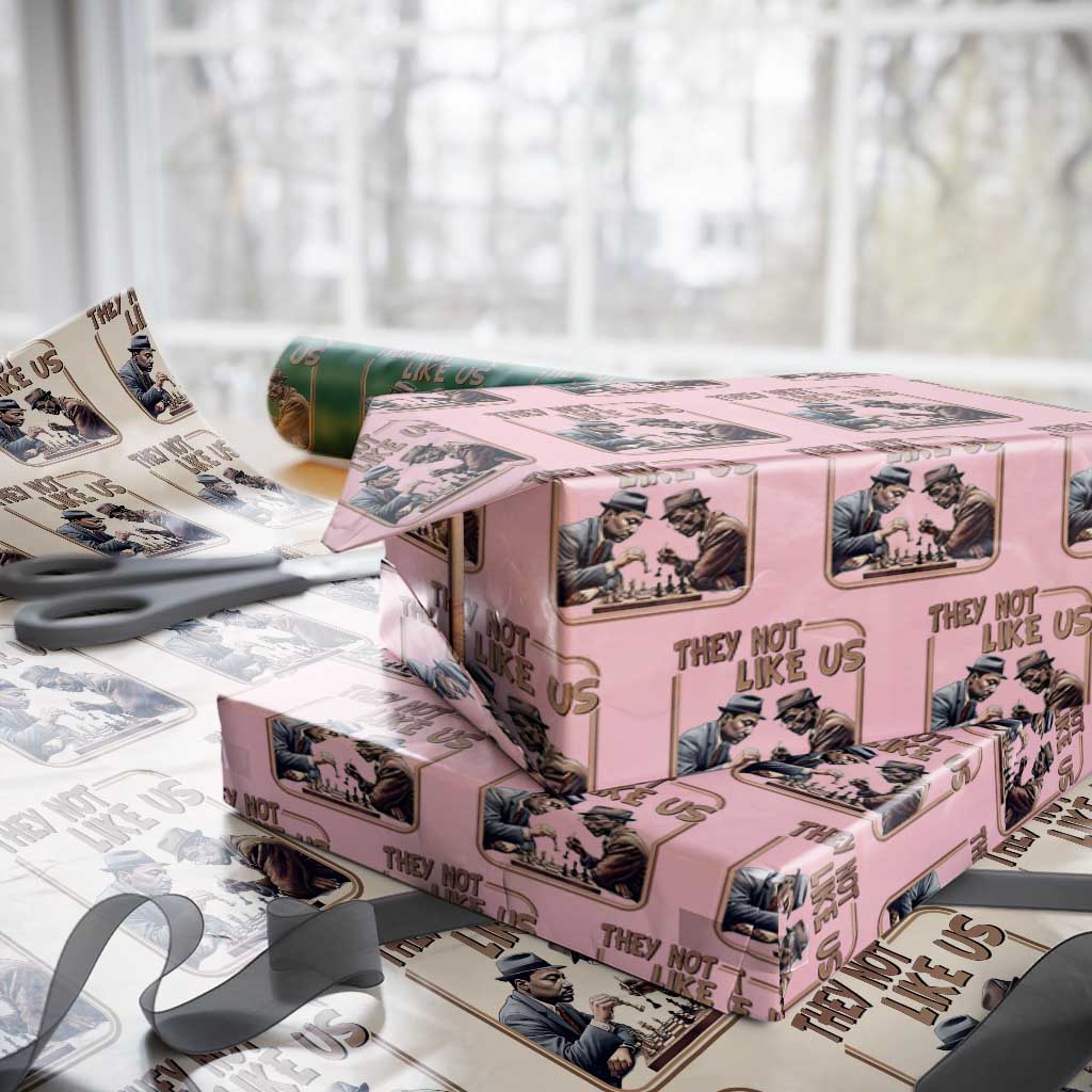 MLK And Malcolm X Wrapping Paper Roll They Not Like Us Revolutionary Leaders TS12 Light Pink Print Your Wear