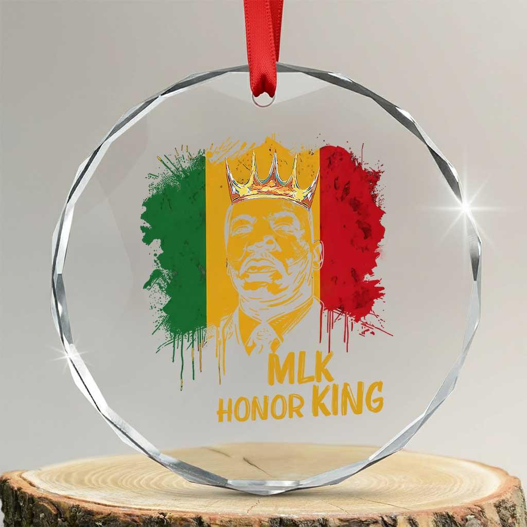 MLK Crystal Glass Ornament Honor King Civil Rights Leader Black History Month TS10 Transparent Glass 3'' Circle Print Your Wear