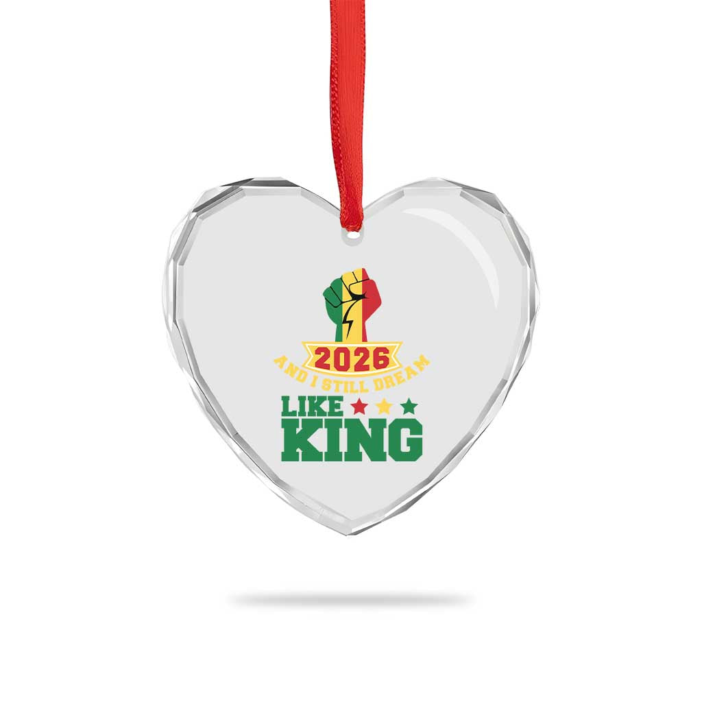 MLK Day Heart Crystal Glass Ornament 2026 And I Still Dream Like King TS14 Print Your Wear