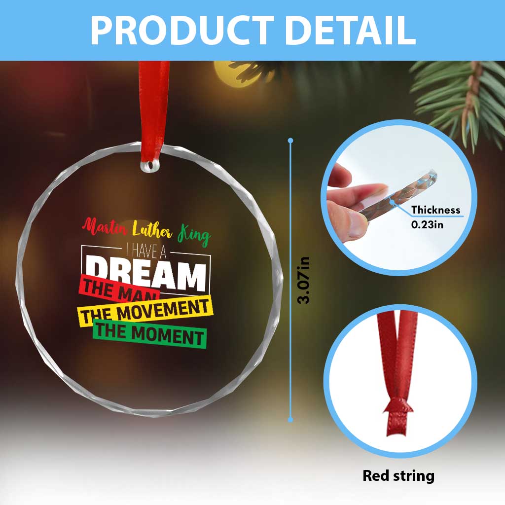 MLK Day I Have A Dream Crystal Glass Ornament Martin Luther King The Man Movement Moment Black History Month TS11 Print Your Wear