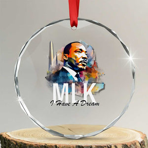 MLK I Have A Dream Crystal Glass Ornament Martin Luther King Portrait Black History Month TS11 Transparent Glass 3'' Circle Print Your Wear