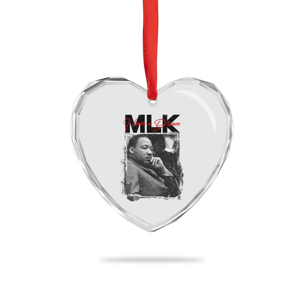 MLK I Have A Dream Heart Crystal Glass Ornament Dr Martin Luther King Jr Black History Month TS11 Print Your Wear