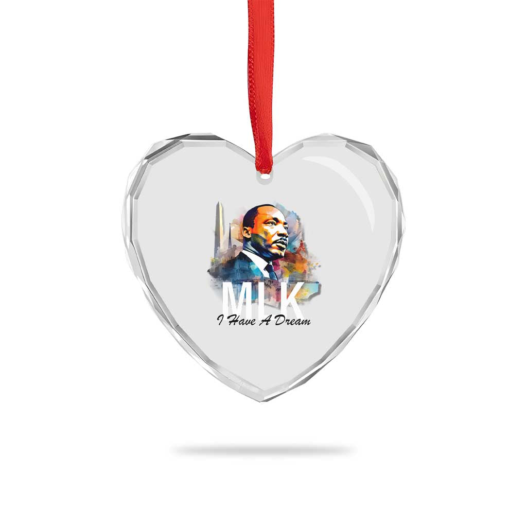 MLK I Have A Dream Heart Crystal Glass Ornament Martin Luther King Portrait Black History Month TS11 Print Your Wear