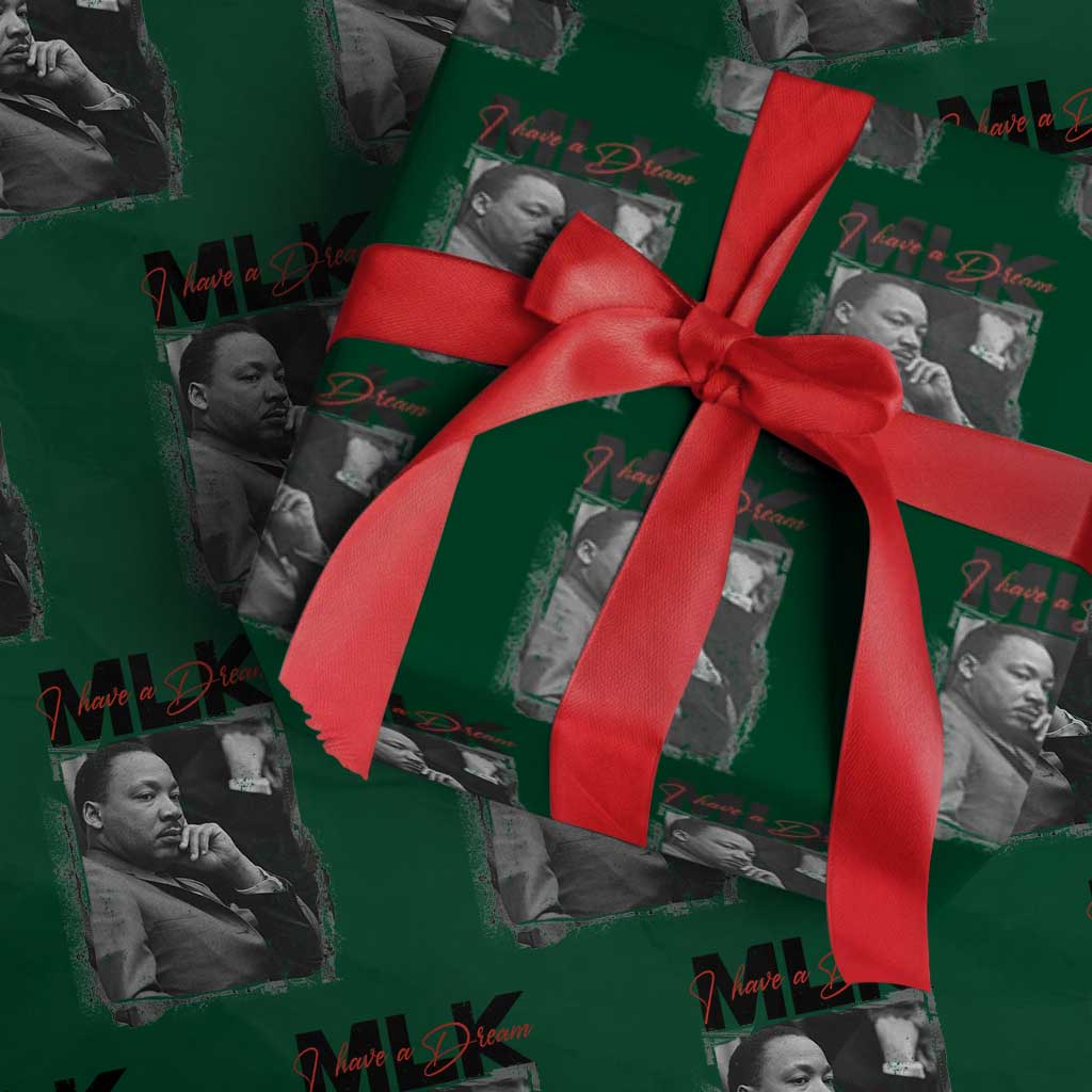 MLK I Have A Dream Wrapping Paper Roll Dr Martin Luther King Jr Black History Month TS11 Green Print Your Wear