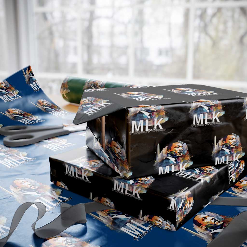 MLK I Have A Dream Wrapping Paper Roll Martin Luther King Portrait Black History Month TS11 Black Print Your Wear