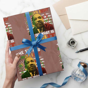 MLK Quotes The Time Is Always Right To Do What Is Right Wrapping Paper Roll Martin Luther King Vintage American Flag TS11 Mocha Print Your Wear