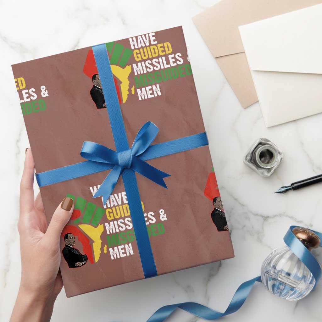 MLK Quotes We Have Guided Missiles And Misguided Men Wrapping Paper Roll Dr Martin Luther King Jr TS11 Mocha Print Your Wear