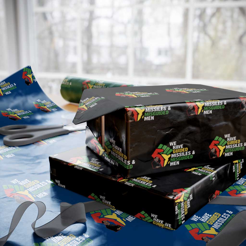 MLK Quotes We Have Guided Missiles And Misguided Men Wrapping Paper Roll Dr Martin Luther King Jr TS11 Black Print Your Wear