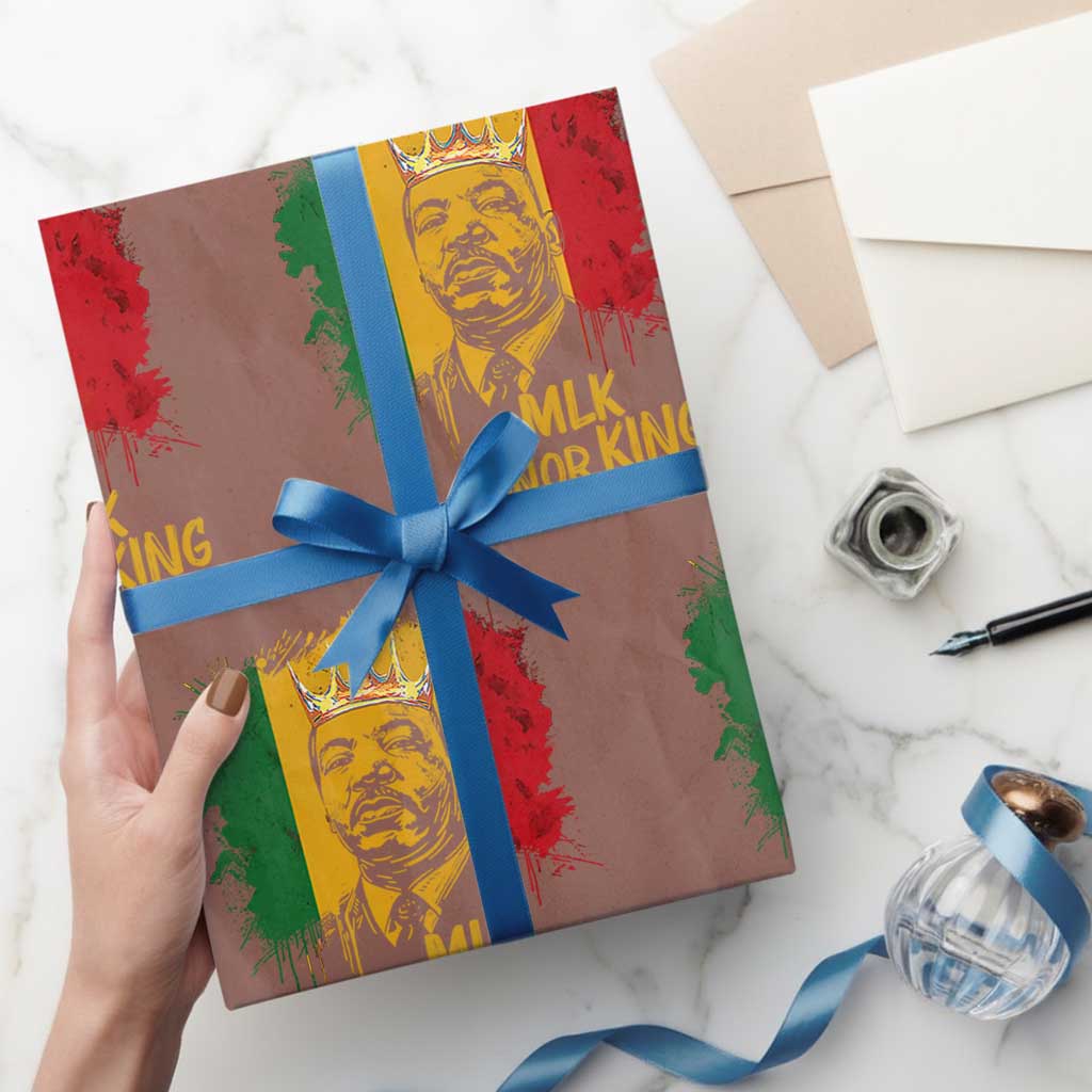 MLK Wrapping Paper Roll Honor King Civil Rights Leader Black History Month TS10 Mocha Print Your Wear