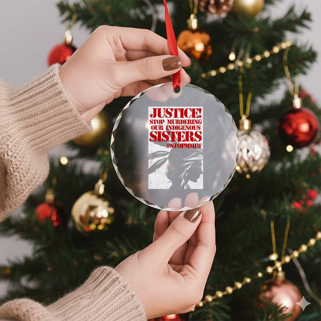MMIW Awareness Crystal Glass Ornament Justice Stop Murdering Our Indigenous Sisters TS10 Print Your Wear