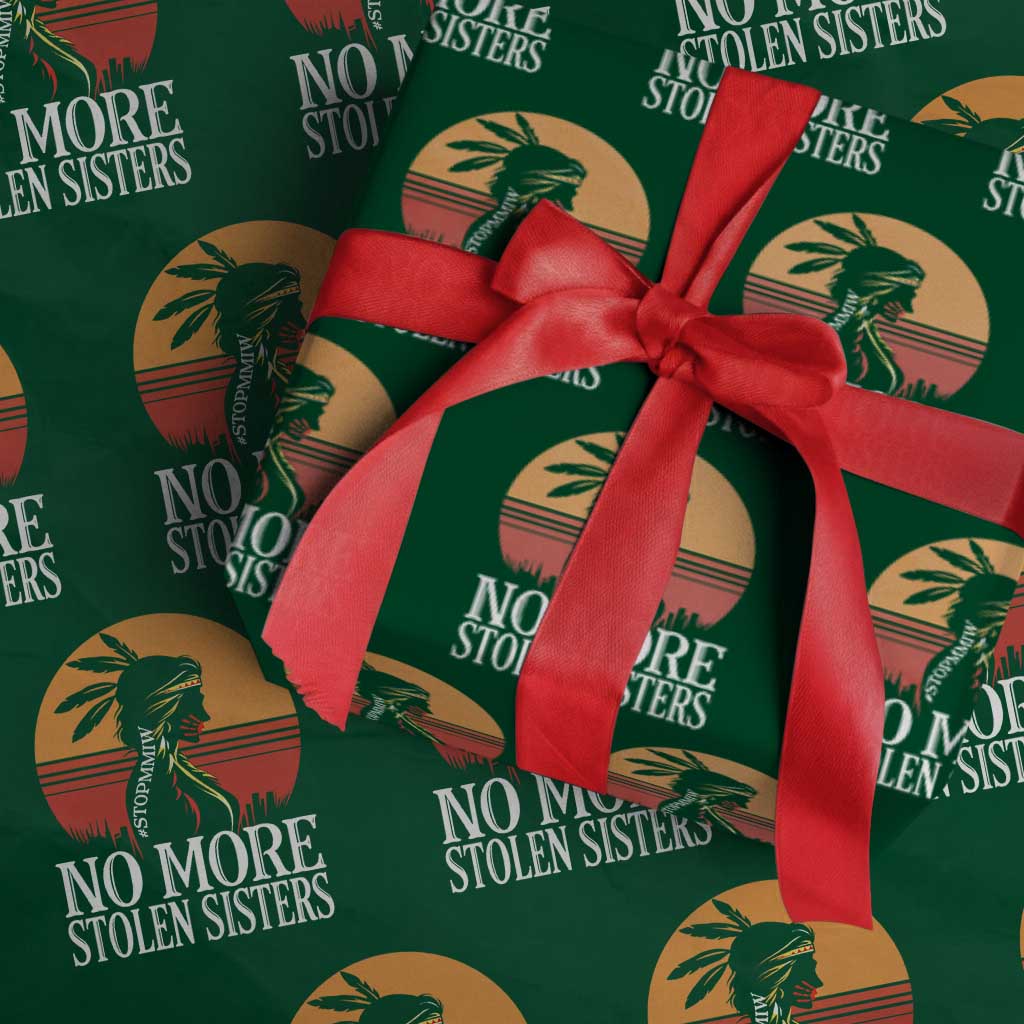 MMIW Awareness Wrapping Paper Roll No More Stolen Sisters Native American Gift TS12 Green Print Your Wear