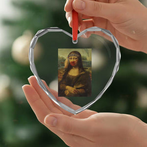 MMIW Awareness Heart Crystal Glass Ornament Mona Lisa Red Handprint Indigenous Woman Stop Stolen Sisters TS10 Print Your Wear