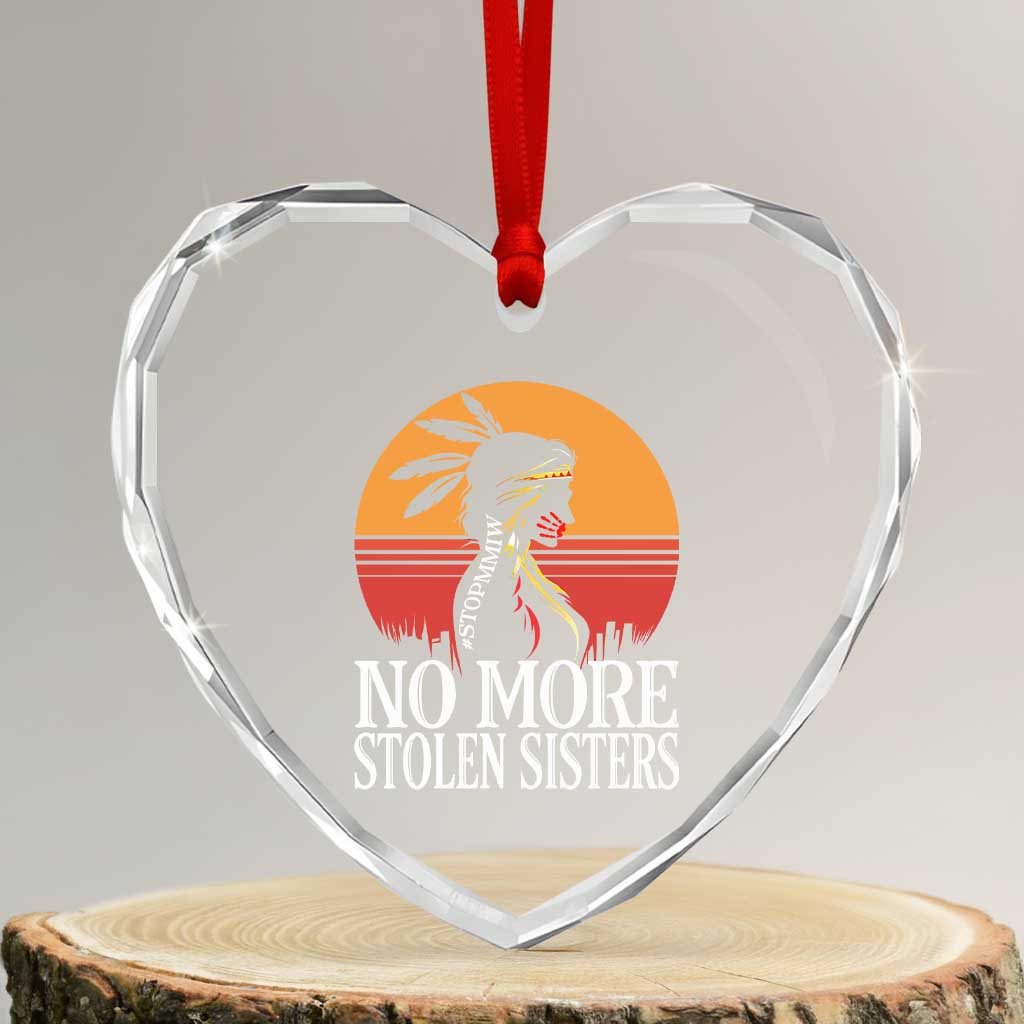 MMIW Awareness Heart Crystal Glass Ornament No More Stolen Sisters Native American Gift TS12 Transparent Glass 3'' Heart Print Your Wear