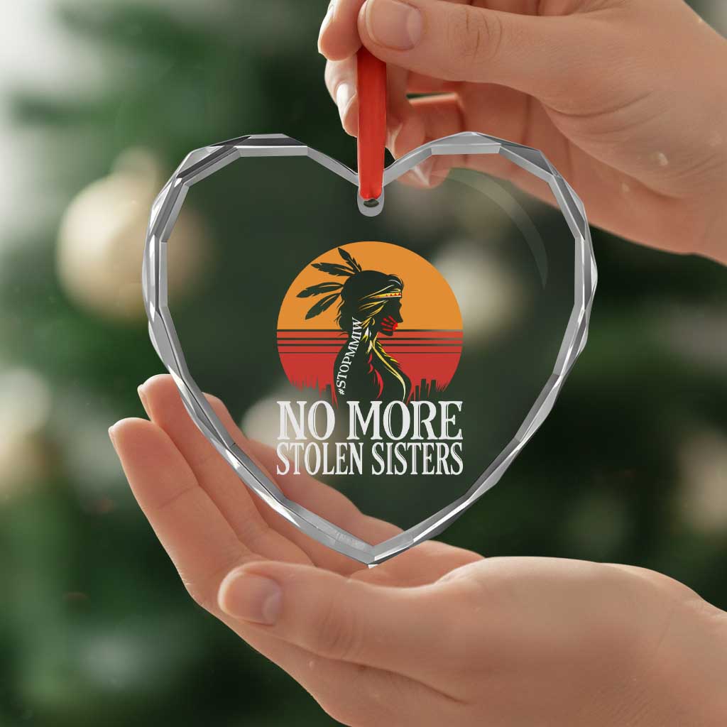 MMIW Awareness Heart Crystal Glass Ornament No More Stolen Sisters Native American Gift TS12 Print Your Wear