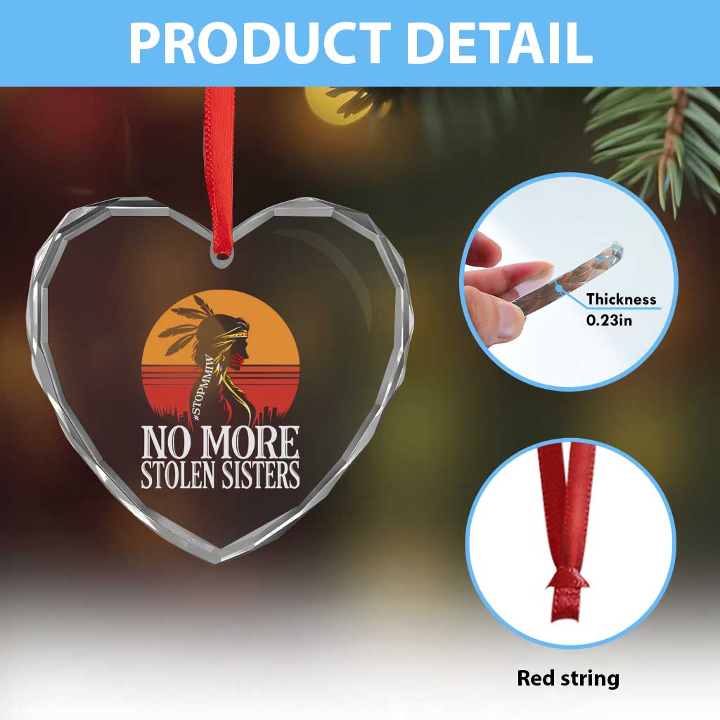 MMIW Awareness Heart Crystal Glass Ornament No More Stolen Sisters Native American Gift TS12 Print Your Wear