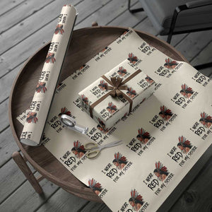 MMIW Awareness Month Indigenous Support Gift Wrapping Paper Roll I Wear Red For My Sister TS12 Beige Print Your Wear
