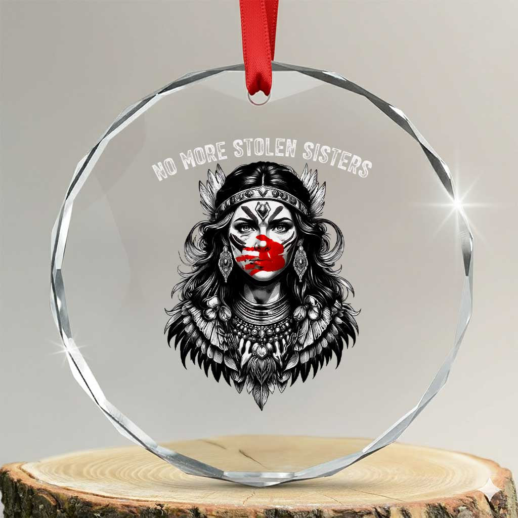 MMIW Awareness Support Crystal Glass Ornament No More Stolen Sisters TS12 Transparent Glass 3'' Circle Print Your Wear