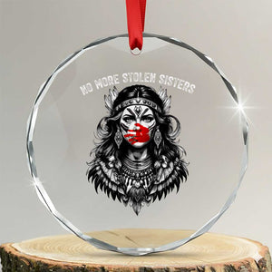 MMIW Awareness Support Crystal Glass Ornament No More Stolen Sisters TS12 Transparent Glass 3'' Circle Print Your Wear
