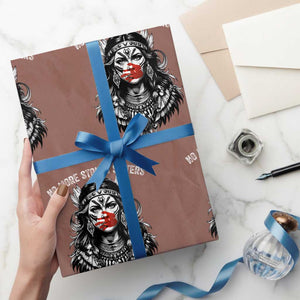 MMIW Awareness Support Wrapping Paper Roll No More Stolen Sisters TS12 Mocha Print Your Wear