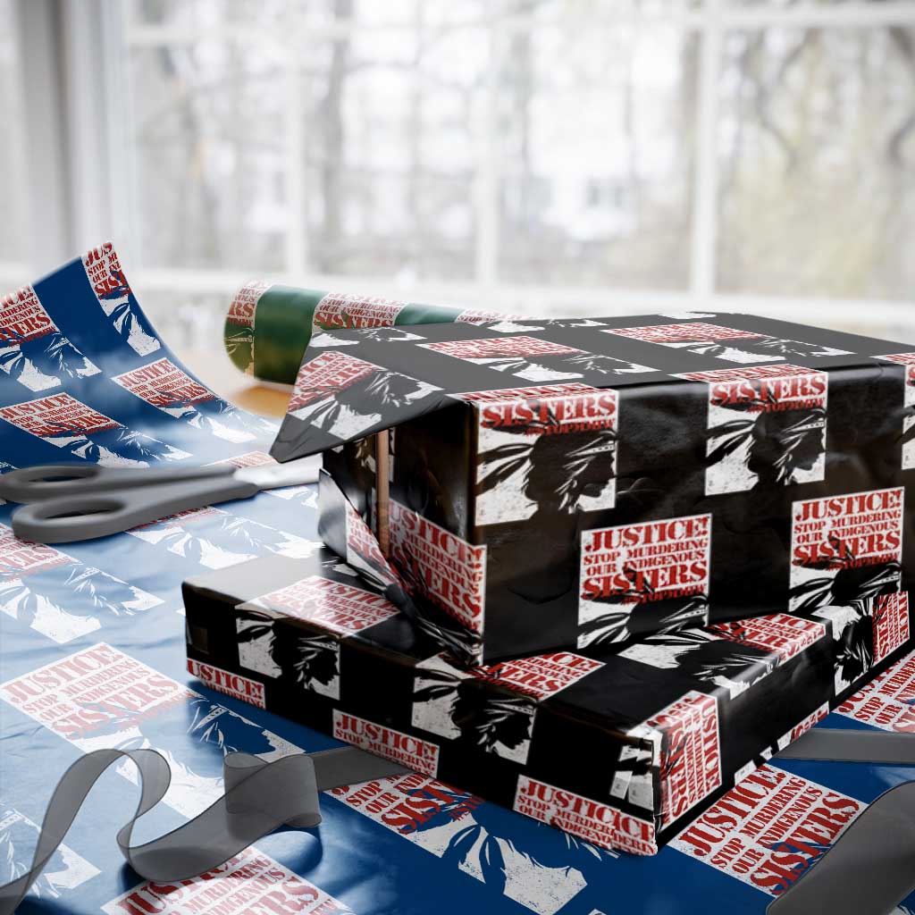 MMIW Awareness Wrapping Paper Roll Justice Stop Murdering Our Indigenous Sisters TS10 Black Print Your Wear