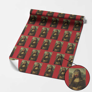 MMIW Awareness Wrapping Paper Roll Mona Lisa Red Handprint Indigenous Woman Stop Stolen Sisters TS10 Red Print Your Wear