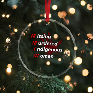 MMIW Crystal Glass Ornament Missing Murdered Indigenous Women Red Hand TS10 Print Your Wear