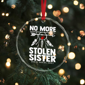 MMIW Crystal Glass Ornament No More Stolen Sisters Indigenous Woman - Print Your Wear