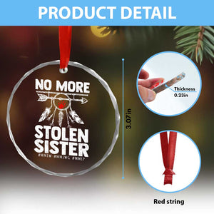 MMIW Crystal Glass Ornament No More Stolen Sisters Indigenous Woman - Print Your Wear